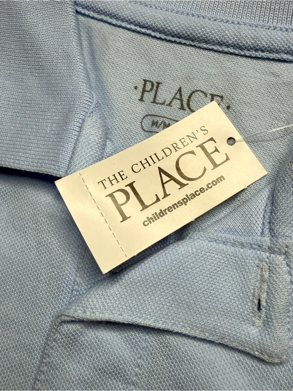 NWT Children’s Place Short Sleeve Light Blue Polo Top Shirt Kids Size Medium